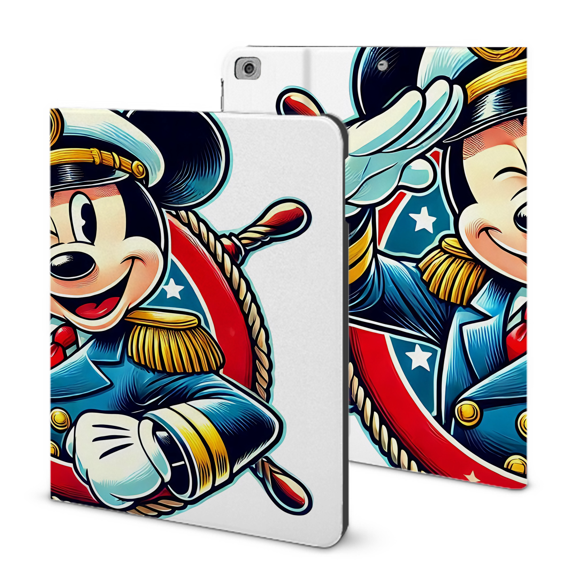 （画像用） ミッキーマウス Mickey Mouse IPad ケース ブック型 PUレザー TPU 耐衝撃 軽量 薄型 ペン収納なし 全面保護 IPad 各モデル対応